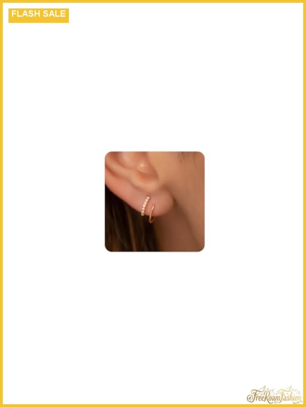 Gold Plated Double Huggie Hoop Tiny Twist Spiral Earrings Backless